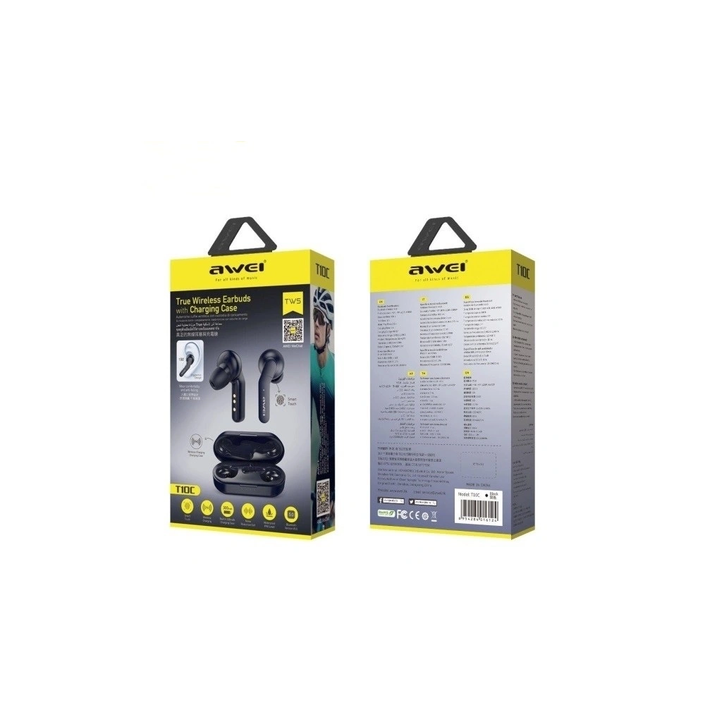 Hurtownia GSM - AWEI słuchawki Bluetooth 5.0 T10C TWS + stacja dokująca czarny/black - AWEI010BLK - {ean13} - Hurt