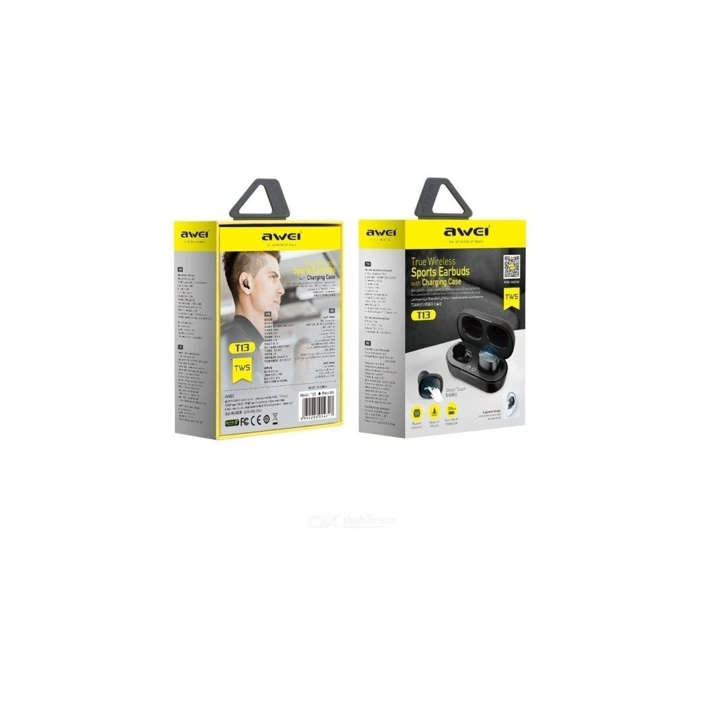 Hurtownia GSM - AWEI słuchawki Bluetooth 5.0 T13 TWS + stacja dokująca czarny/black - AWEI011BLK - {ean13} - Hurt