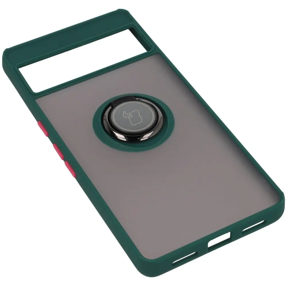 Wholesale Bizon Case Hybrid Ring Google Pixel 7 Pro smoky with a dark green frame - BIZ347 - {ean13} - Hurt