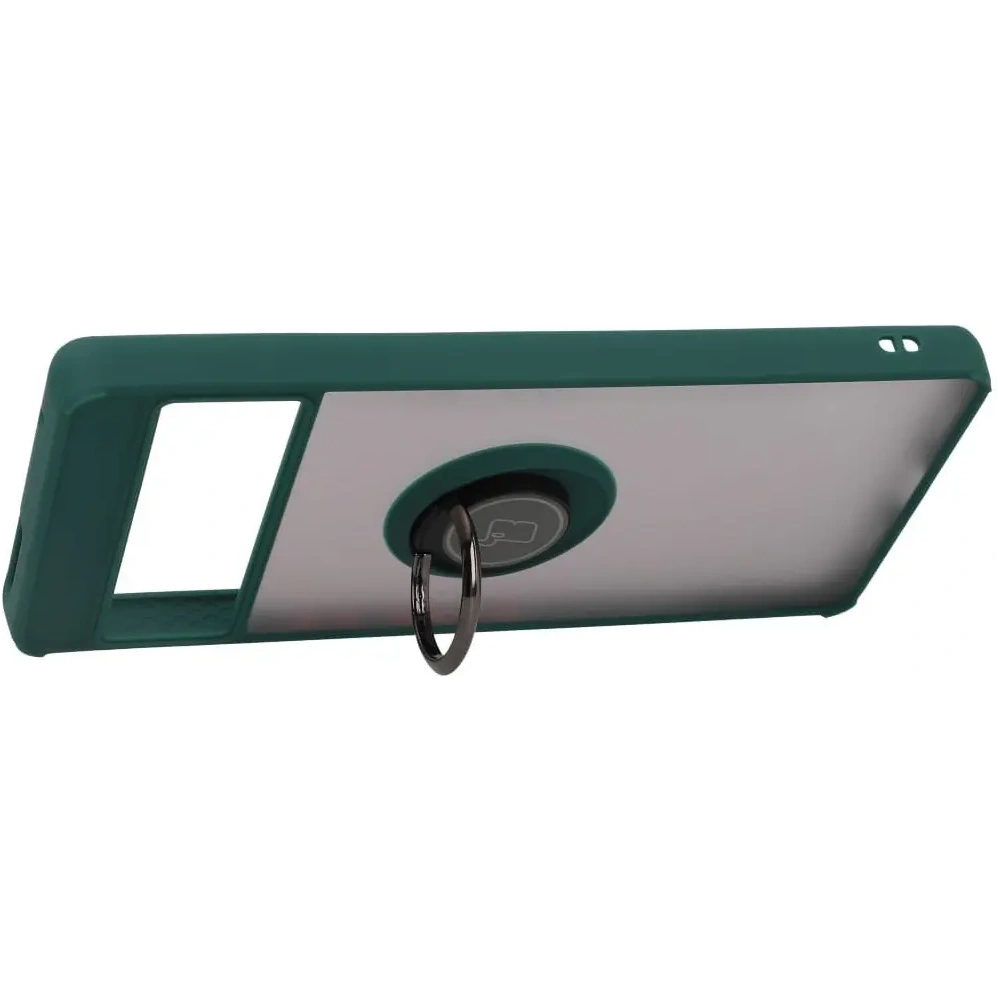 Wholesale Bizon Case Hybrid Ring Google Pixel 7 Pro smoky with a dark green frame - BIZ347 - {ean13} - Hurt