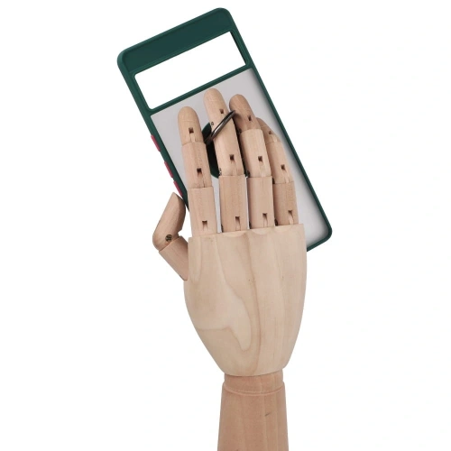 Etui z uchwytem na palec Bizon Case Hybrid Ring do Google Pixel 7 Pro przydymione z ciemnozieloną ramką