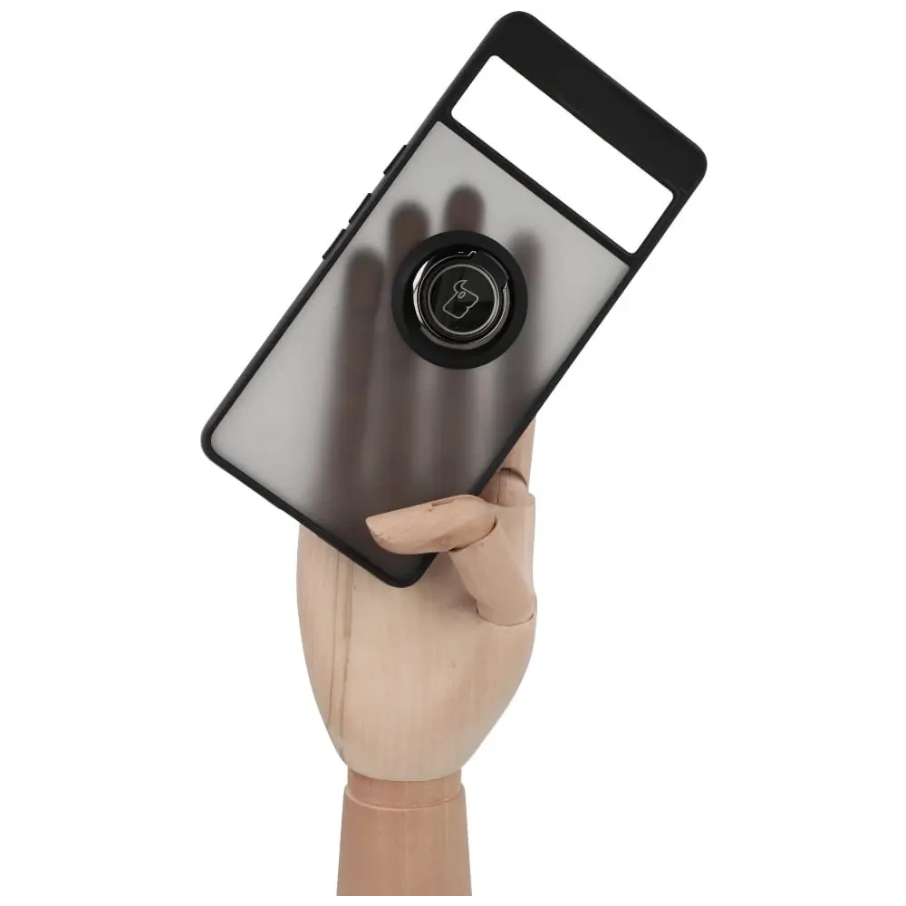 Hurtownia GSM - Etui z uchwytem na palec Bizon Case Hybrid Ring do Google Pixel 7 Pro przydymione z czarną ramką - BIZ349 - {ean13} - Hurt