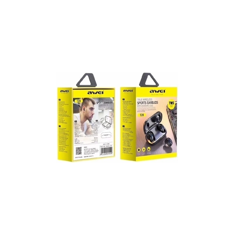 Hurtownia GSM - AWEI słuchawki Bluetooth 5.0 T20 TWS + stacja dokująca czarny/black - AWEI014BLK - {ean13} - Hurt