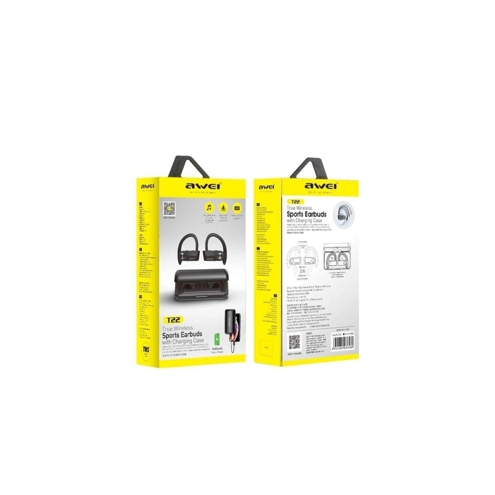 Hurtownia GSM - AWEI słuchawki Bluetooth 5.0 T22 TWS + stacja dokująca/power bank 1500mAh czarny/black - AWEI015BLK - {ean13} - Hurt