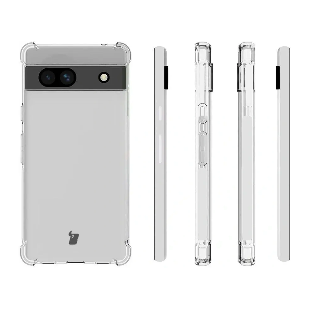 Hurtownia GSM - Caz Bizon Clear Pack + 2x sticlă de ecran + sticlă de lentilă Google Pixel 7A clar - BIZ358 - {ean13} - Hurt