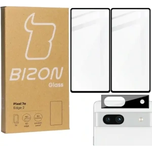 Wholesale BIZON Edge 2 2x screen glass + camera glass Pixel 7A - BIZ361 - {ean13} - Hurt