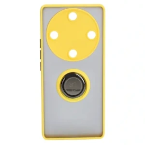 Bizon Case Hybrid Ring Honor Magic5 Lite smoky with a yellow frame