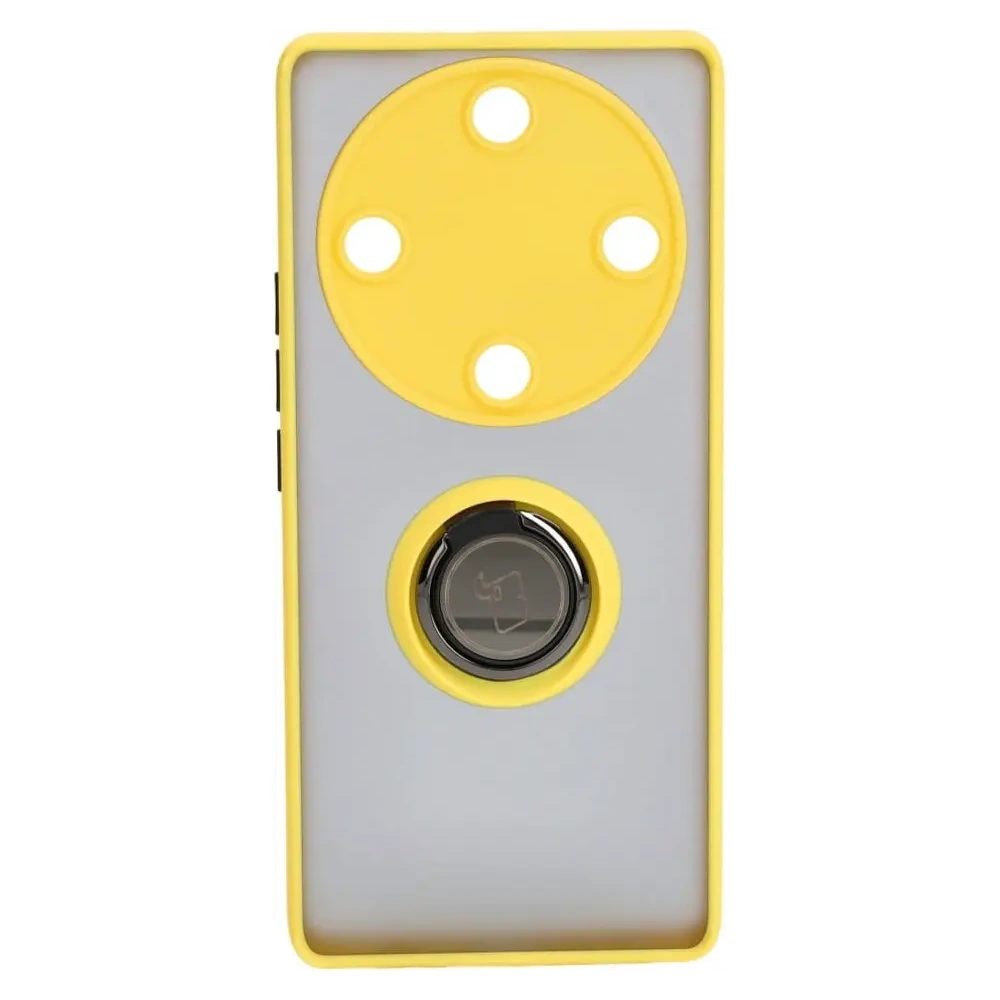 Wholesale Bizon Case Hybrid Ring Honor Magic5 Lite smoky with a yellow frame - BIZ373 - {ean13} - Hurt