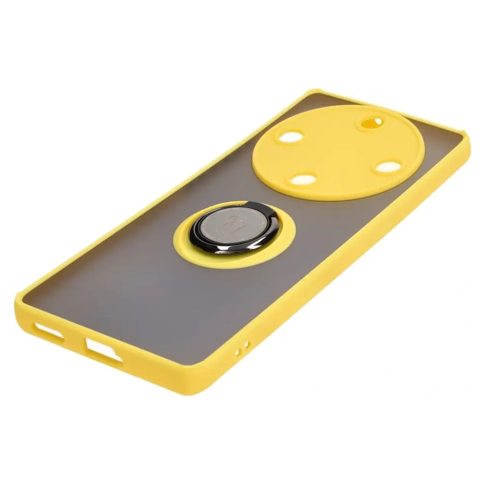 Wholesale Bizon Case Hybrid Ring Honor Magic5 Lite smoky with a yellow frame - BIZ373 - {ean13} - Hurt