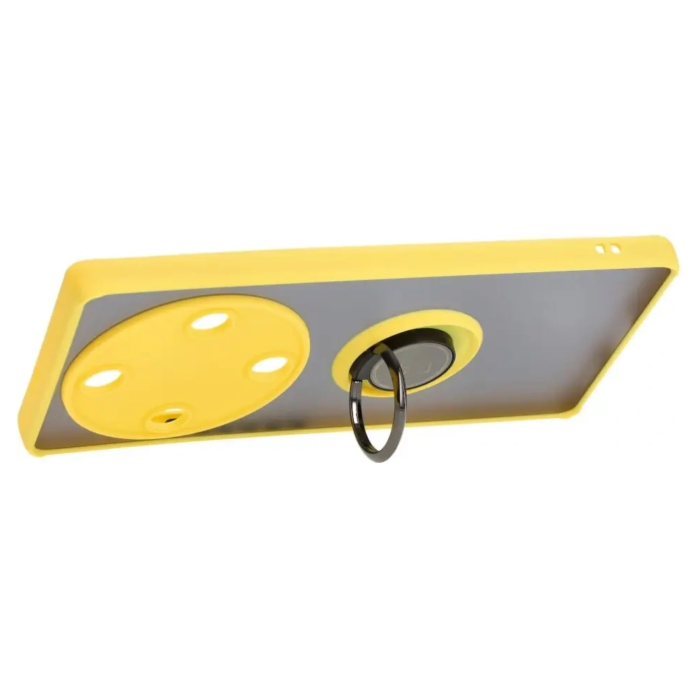 Wholesale Bizon Case Hybrid Ring Honor Magic5 Lite smoky with a yellow frame - BIZ373 - {ean13} - Hurt