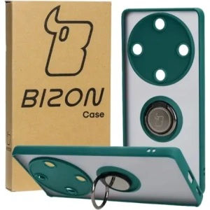 Bizon Case Hybrid Ring Honor Magic5 Lite smoky with a dark green frame