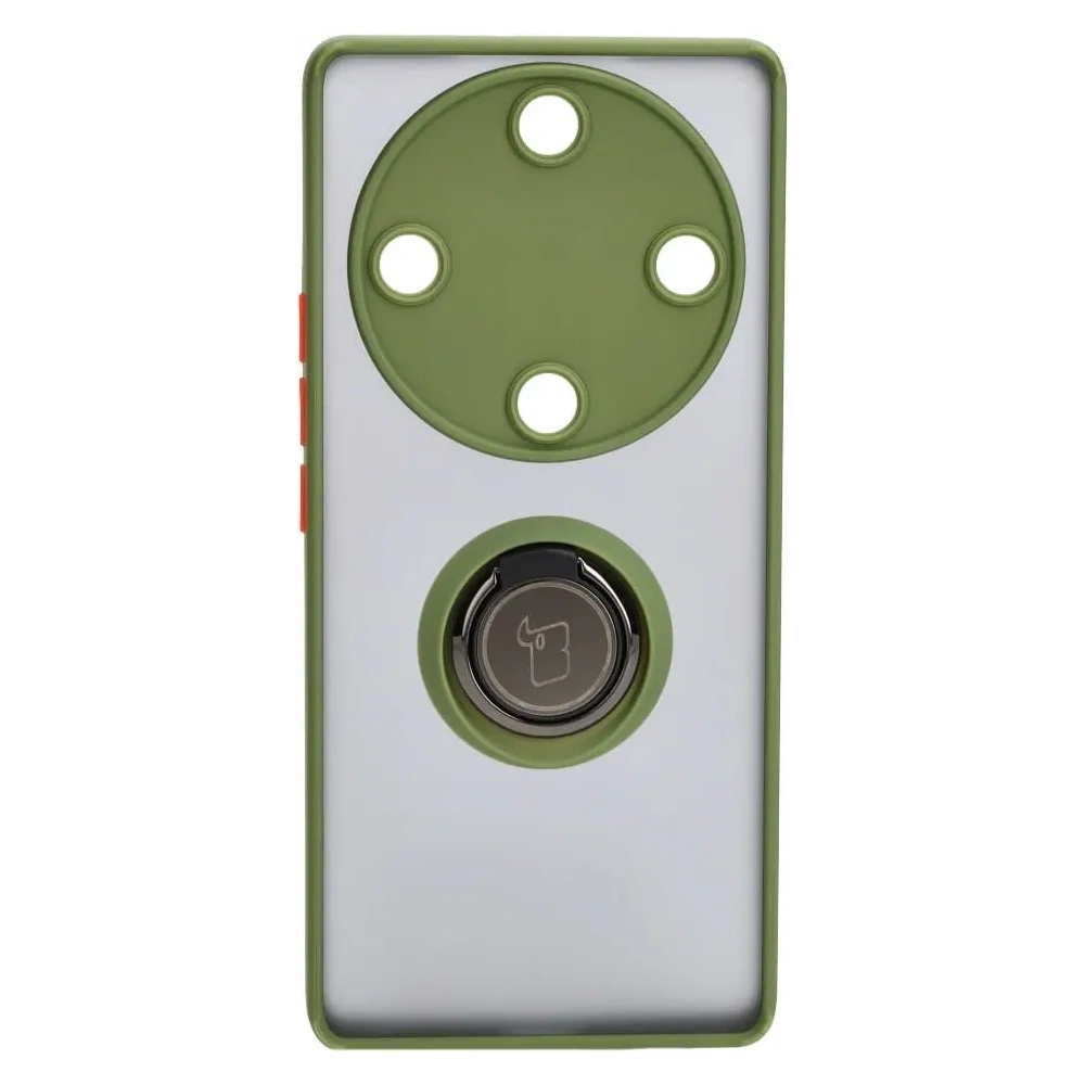 Wholesale Bizon Case Hybrid Ring Honor Magic5 Lite smoky with a green frame - BIZ376 - {ean13} - Hurt