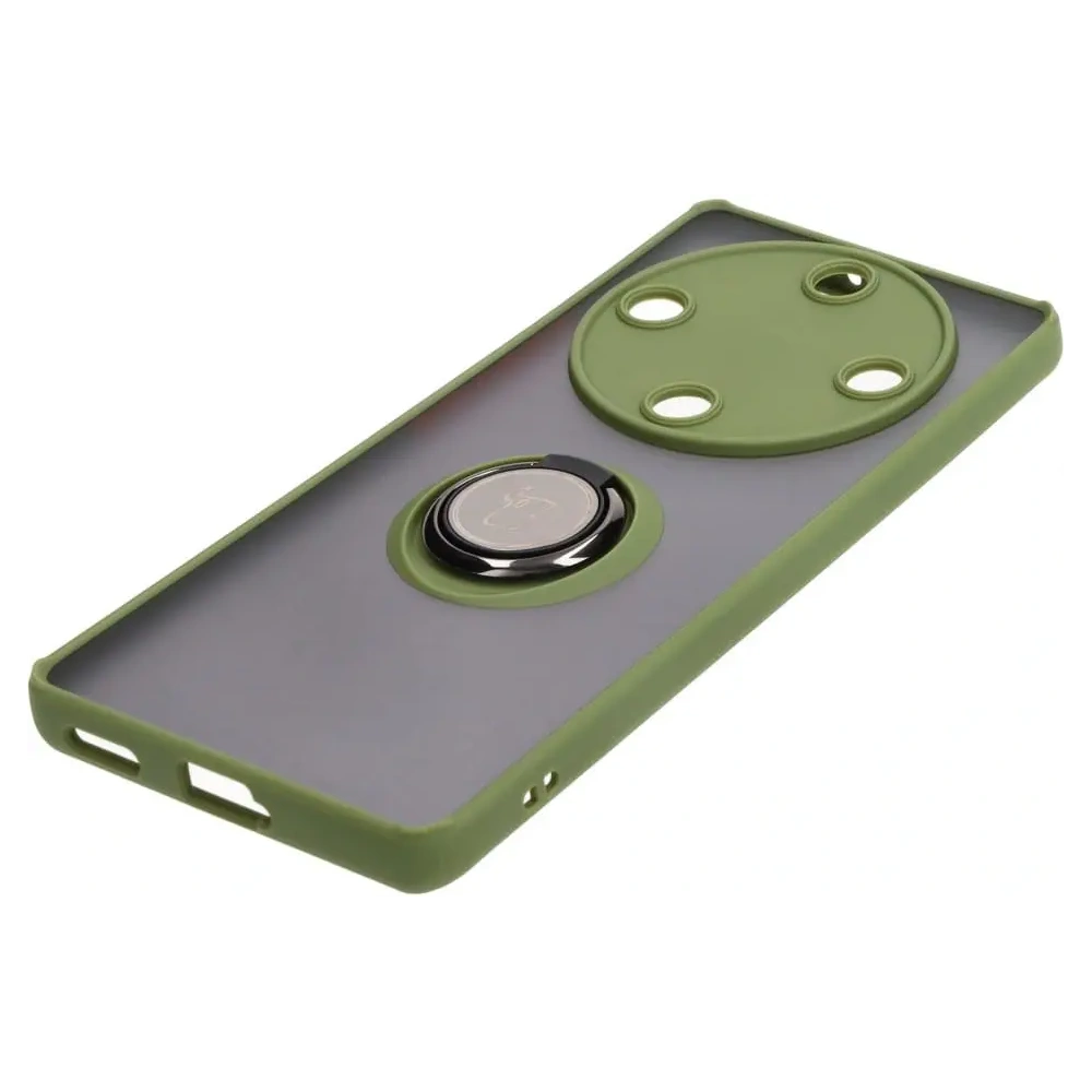 Wholesale Bizon Case Hybrid Ring Honor Magic5 Lite smoky with a green frame - BIZ376 - {ean13} - Hurt