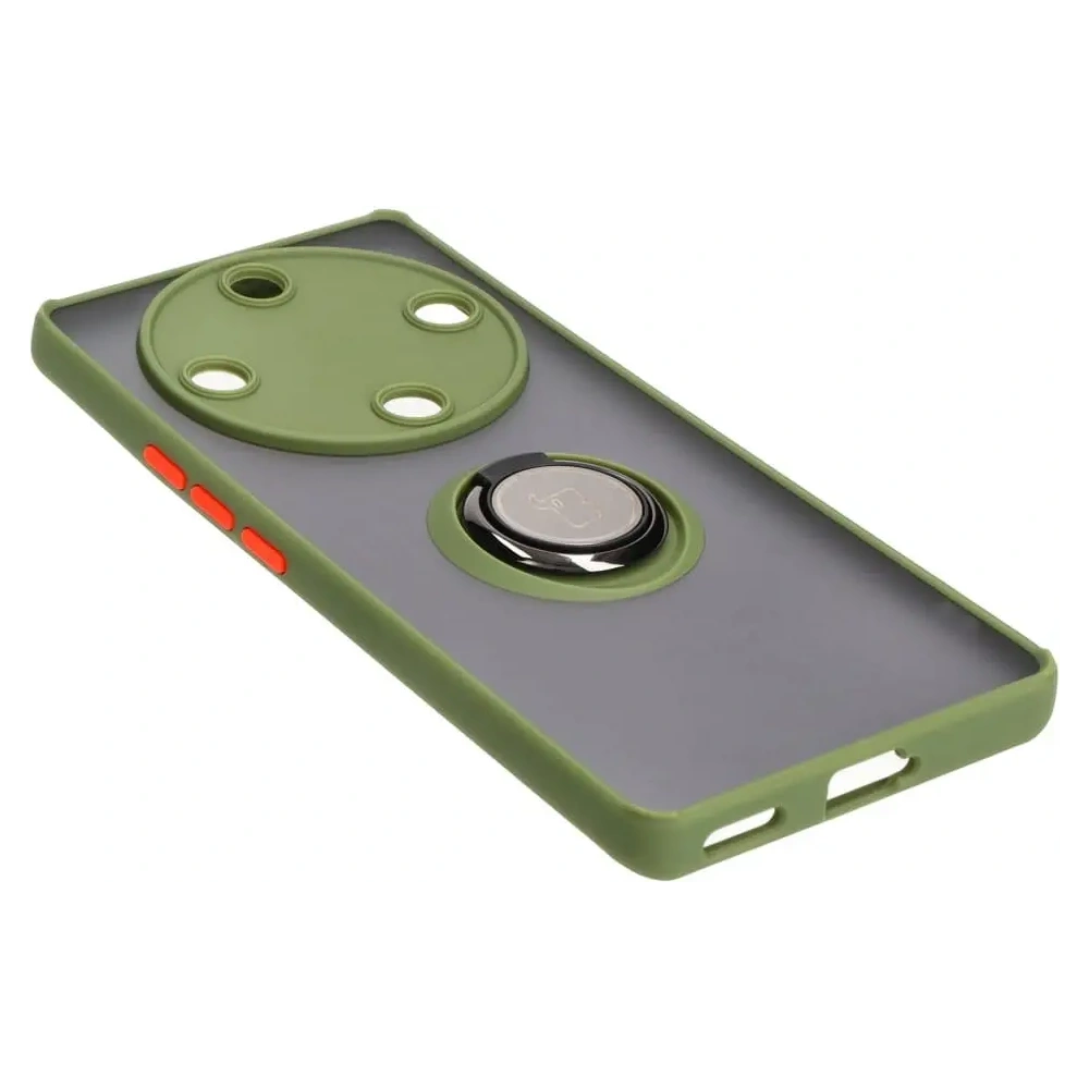 Wholesale Bizon Case Hybrid Ring Honor Magic5 Lite smoky with a green frame - BIZ376 - {ean13} - Hurt