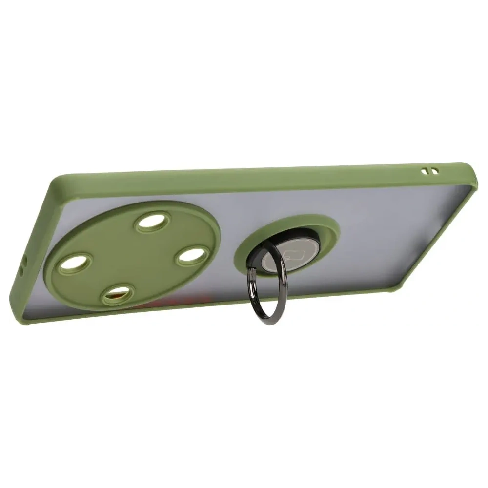 Wholesale Bizon Case Hybrid Ring Honor Magic5 Lite smoky with a green frame - BIZ376 - {ean13} - Hurt