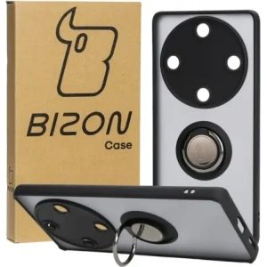 Bizon Case Hybrid Ring Honor Magic5 Lite smoky with a black frame