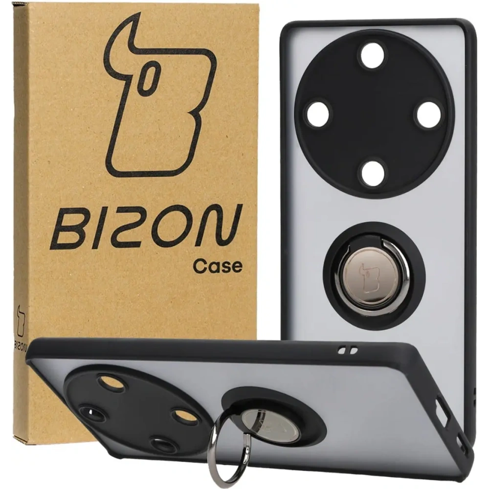 Wholesale Bizon Case Hybrid Ring Honor Magic5 Lite smoky with a black frame - BIZ378 - {ean13} - Hurt