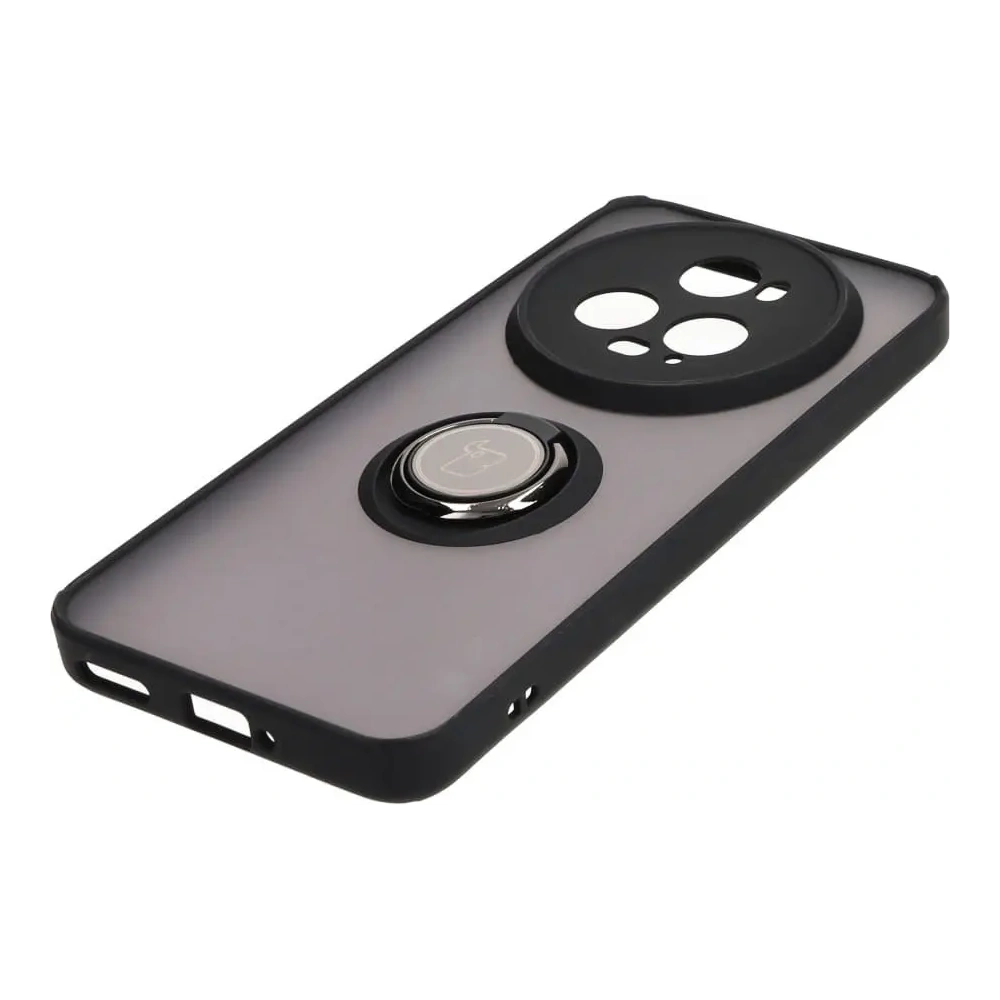 Hurtownia GSM - Etui z uchwytem na palec Bizon Case Hybrid Ring do Honor Magic5 Pro przydymione z czarną ramką - BIZ381 - {ean13} - Hurt
