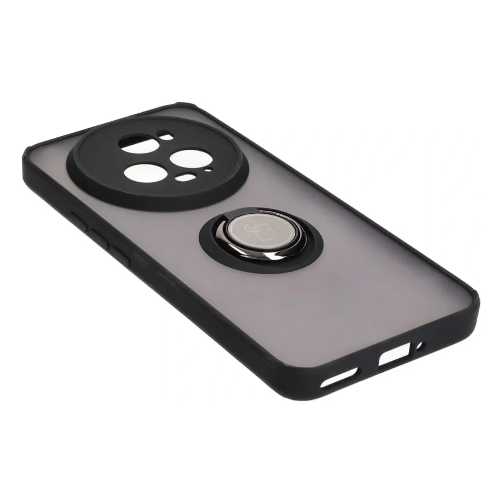 Hurtownia GSM - Etui z uchwytem na palec Bizon Case Hybrid Ring do Honor Magic5 Pro przydymione z czarną ramką - BIZ381 - {ean13} - Hurt