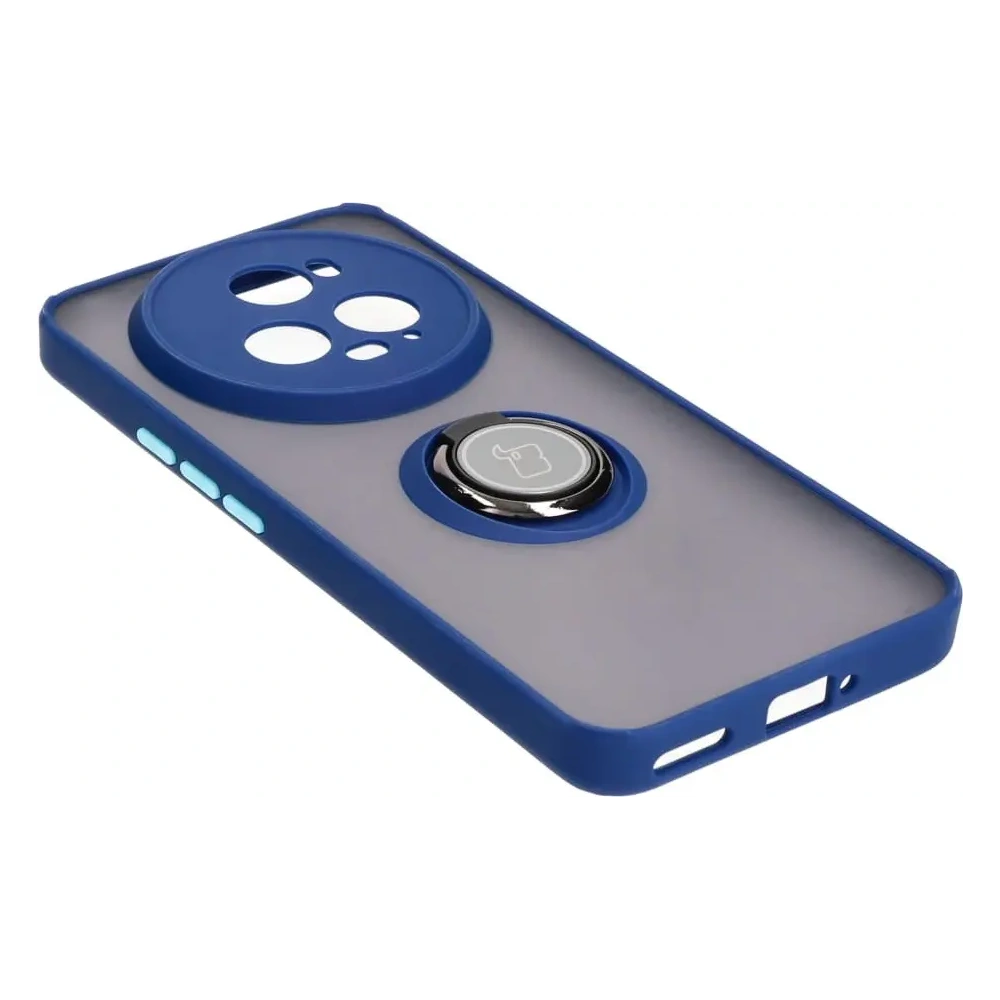 Hurtownia GSM - Etui z uchwytem na palec Bizon Case Hybrid Ring do Honor Magic5 Pro przydymione z granatową ramką - BIZ383 - {ean13} - Hurt