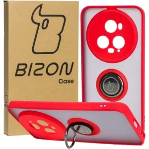 Hurtownia GSM - Pouzdro s úchopem na prst Bizon Case Hybrid Ring pro Honor Magic5 Pro kouřové s červeným rámem - BIZ384 - {ean13} - Hurt