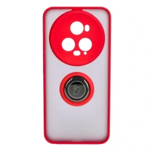 Hurtownia GSM - Pouzdro s úchopem na prst Bizon Case Hybrid Ring pro Honor Magic5 Pro kouřové s červeným rámem - BIZ384 - {ean13} - Hurt