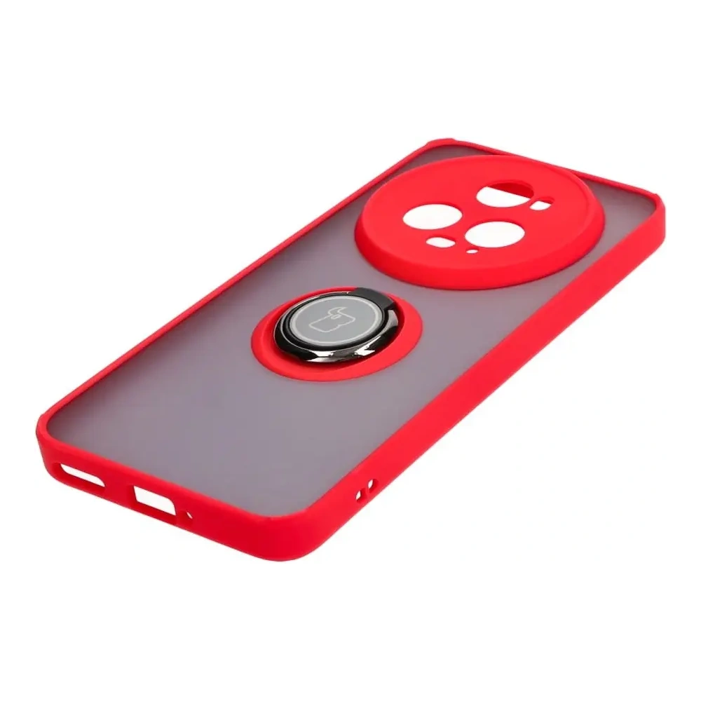 Hurtownia GSM - Etui z uchwytem na palec Bizon Case Hybrid Ring do Honor Magic5 Pro przydymione z czerwoną ramką - BIZ384 - {ean13} - Hurt