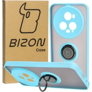 Hurtownia GSM - Etui s úchytem na prst Bizon Case Hybrid Ring pro Honor Magic5 Pro kouřové s světle modrým rámečkem. - BIZ385 - {ean13} - Hurt