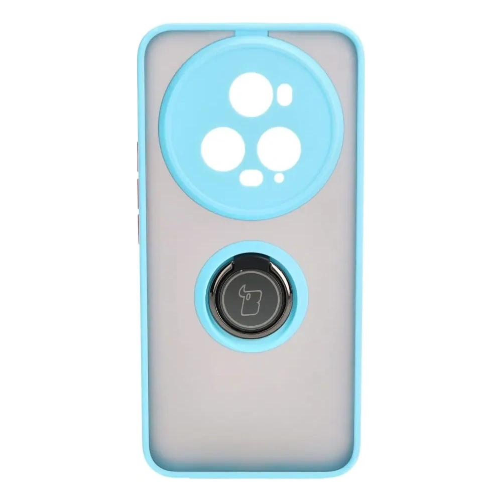 Hurtownia GSM - Etui z uchwytem na palec Bizon Case Hybrid Ring do Honor Magic5 Pro przydymione z jasnoniebieską ramką - BIZ385 - {ean13} - Hurt