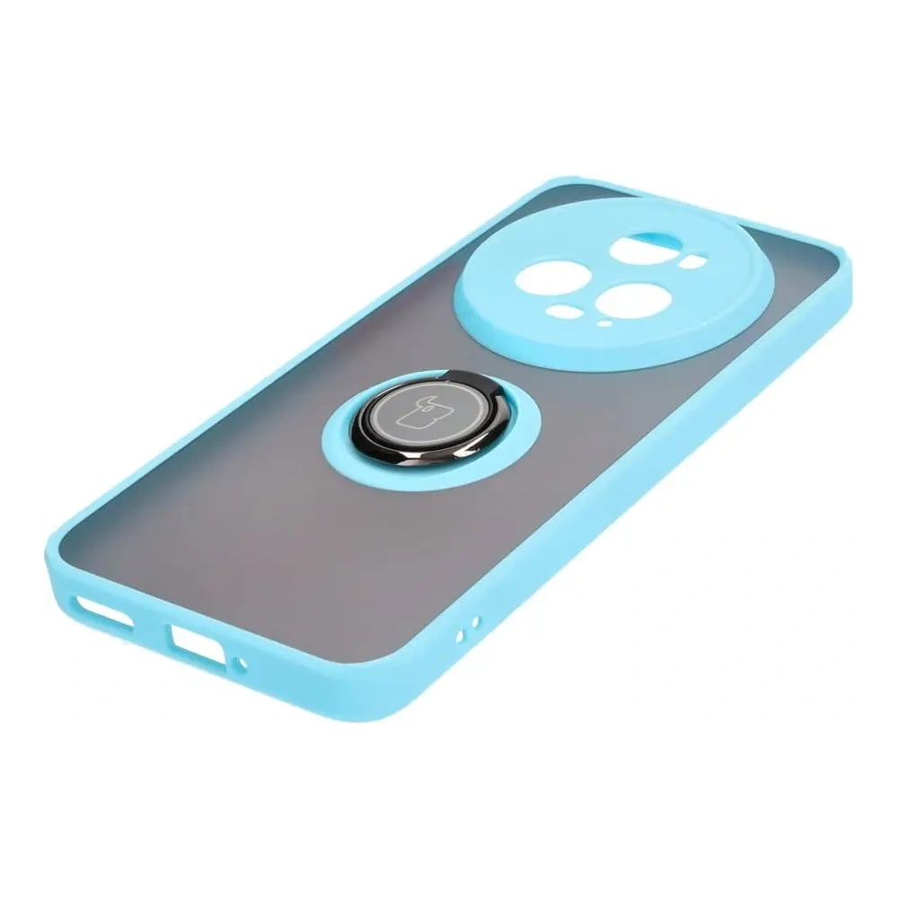 Hurtownia GSM - Etui z uchwytem na palec Bizon Case Hybrid Ring do Honor Magic5 Pro przydymione z jasnoniebieską ramką - BIZ385 - {ean13} - Hurt