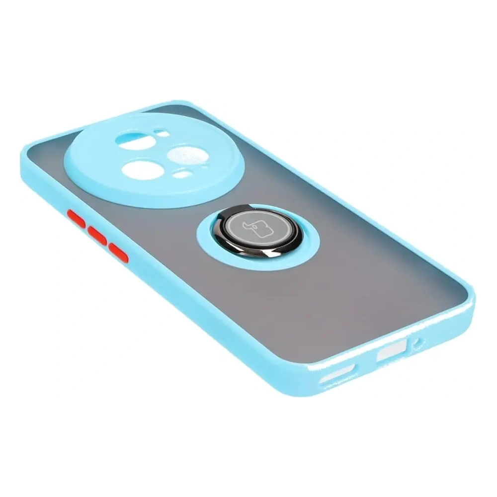 Hurtownia GSM - Etui z uchwytem na palec Bizon Case Hybrid Ring do Honor Magic5 Pro przydymione z jasnoniebieską ramką - BIZ385 - {ean13} - Hurt