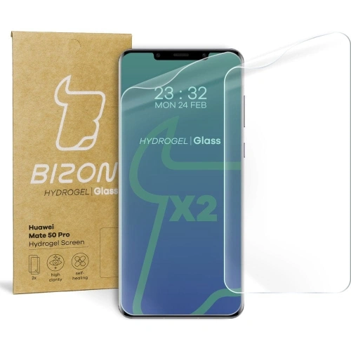 Folia hydrożelowa na ekran Bizon Glass Hydrogel do Huawei Mate 50 Pro [2 PACK]