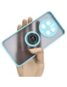 Bizon Case Hybrid Ring Huawei Mate 50 Pro fumuriu cu un cadru albastru deschis