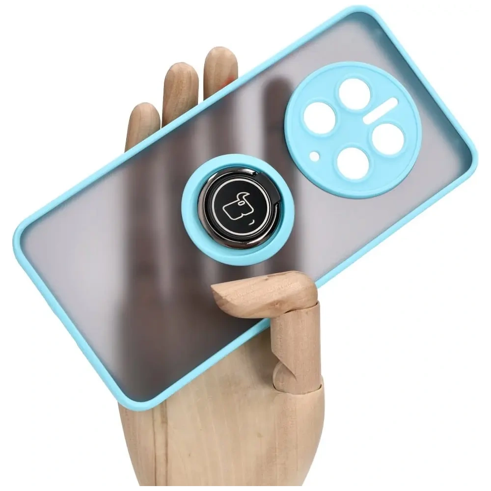 Hurtownia GSM - Bizon Case Hybrid Ring Huawei Mate 50 Pro fumuriu cu un cadru albastru deschis - BIZ392 - {ean13} - Hurt