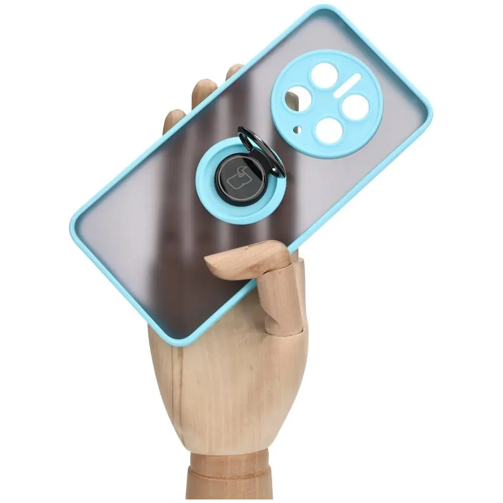 Hurtownia GSM - Etui z uchwytem na palec Bizon Case Hybrid Ring do Huawei Mate 50 Pro przydymione z jasnoniebieską ramką - BIZ392 - {ean13} - Hurt