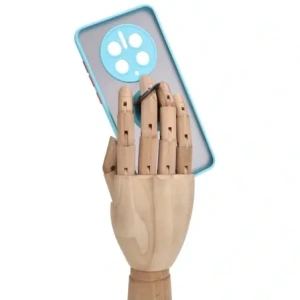 Etui z uchwytem na palec Bizon Case Hybrid Ring do Huawei Mate 50 Pro przydymione z jasnoniebieską ramką