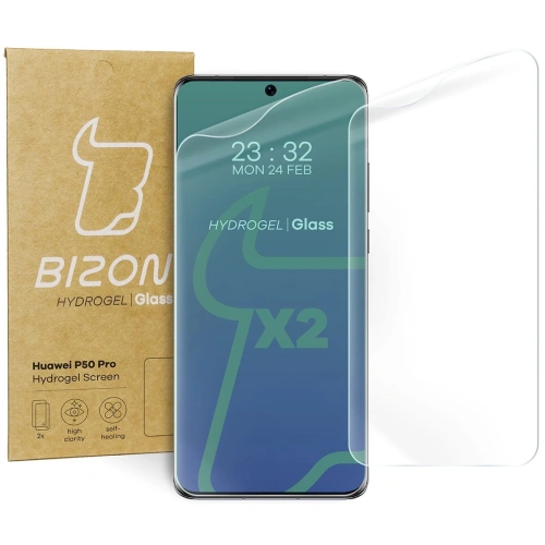 Folia hydrożelowa na ekran Bizon Glass Hydrogel Huawei P50 Pro [2 PACK]