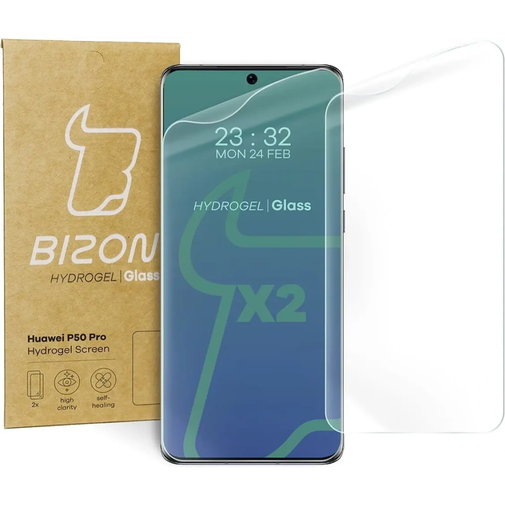 Hurtownia GSM - Folia hydrożelowa na ekran Bizon Glass Hydrogel Huawei P50 Pro [2 PACK] - BIZ395 - {ean13} - Hurt