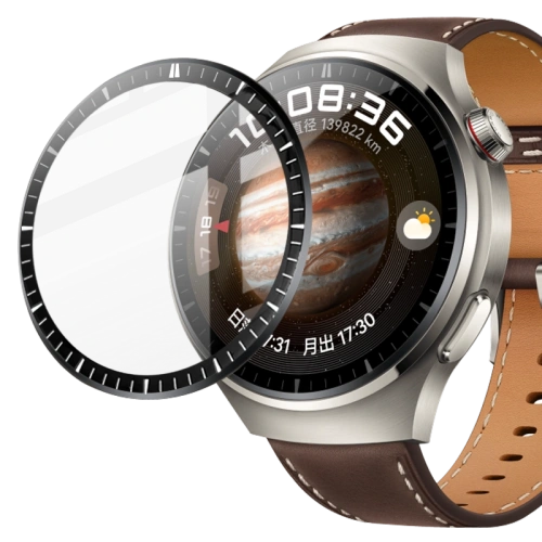 Szkło hybrydowe Bizon Glass Watch Edge Hybrid do Huawei Watch 4 Pro / 4 Pro Space Edition czarne