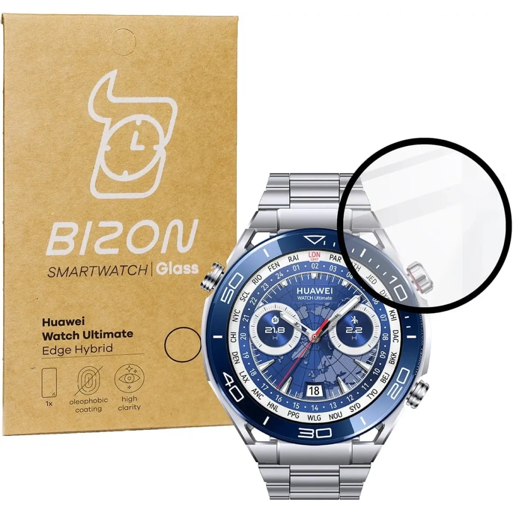 Hurtownia GSM - Sklo hybridní Bizon Glass Watch Edge Hybrid pro Huawei Watch Ultimate černé - BIZ406 - {ean13} - Hurt