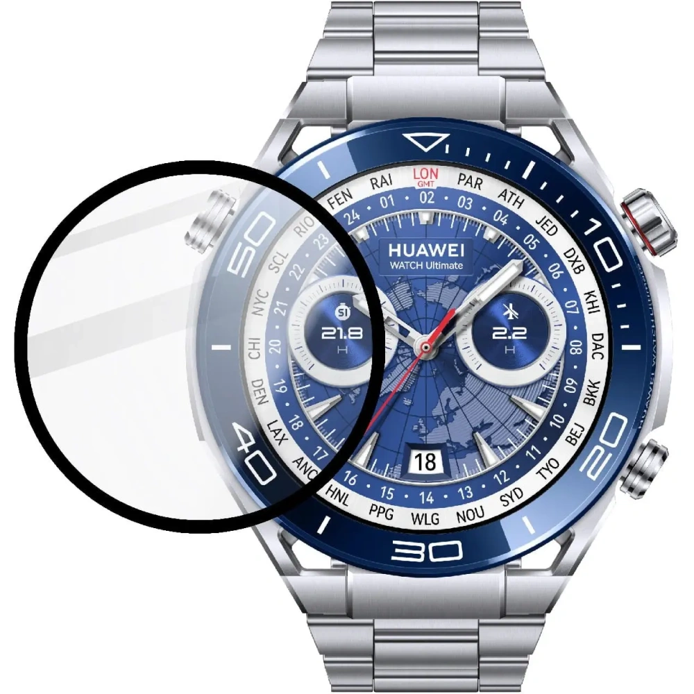 Hurtownia GSM - Sklo hybridní Bizon Glass Watch Edge Hybrid pro Huawei Watch Ultimate černé - BIZ406 - {ean13} - Hurt