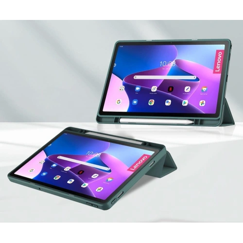 Etui Bizon Case Tab Clear Matt do Lenovo Tab M10 Plus Gen 3 ciemnozielone