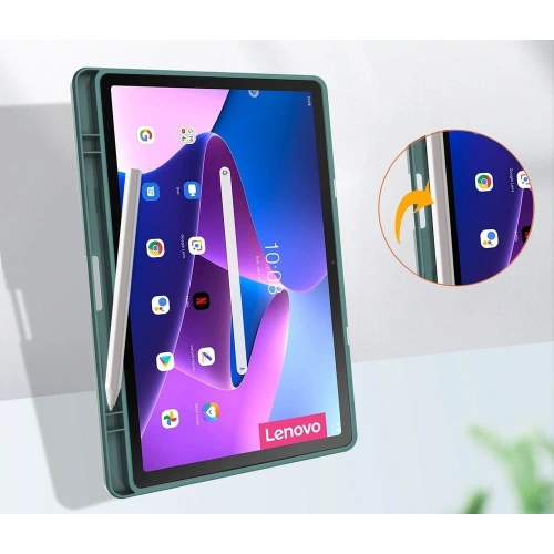 Etui Bizon Case Tab Clear Matt do Lenovo Tab M10 Plus Gen 3 ciemnozielone