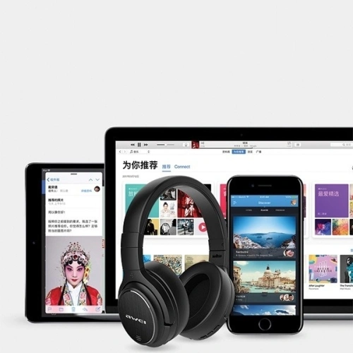 AWEI słuchawki nauszne Bluetooth A950BL czarny/black ANC