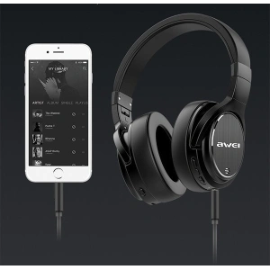 Wholesale AWEI Wireless Headphones Bluetooth A950BL black ANC - AWEI025BLK - {ean13} - Hurt