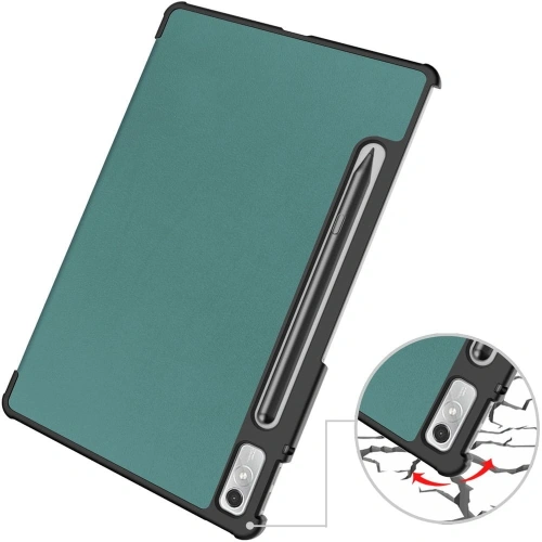 Etui Bizon Case Tab Croc do Lenovo Xiaoxin Pad Pro 2022 / P11 Pro Gen 2 ciemnozielone