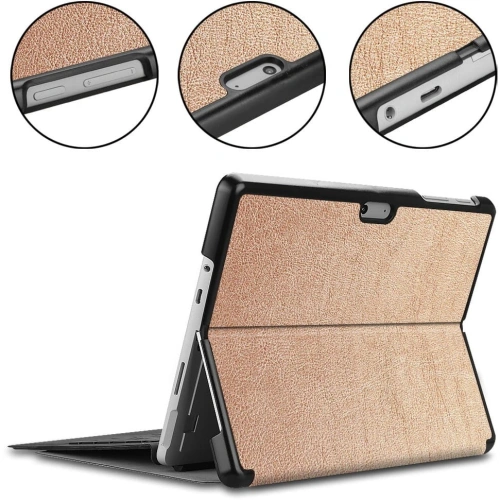 Etui Bizon Case Tab Croc do Microsoft Surface Go 3 / Go 2 / Go różowozłote