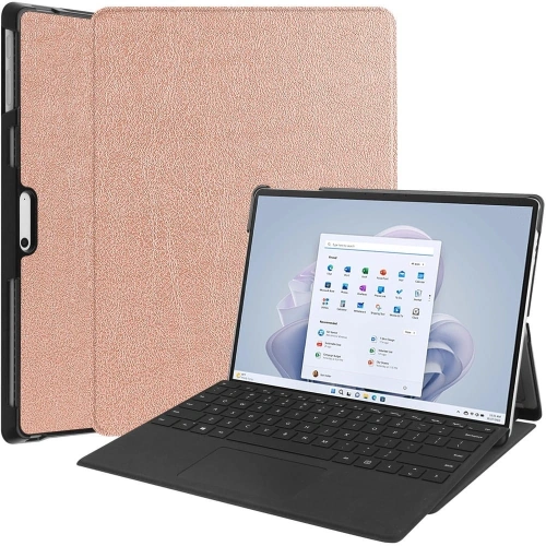 Etui Bizon Case Tab Croc do Microsoft Surface Pro 11 / 10 / 9 różowozłote