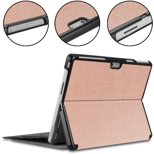 Etui Bizon Case Tab Croc do Microsoft Surface Pro 11 / 10 / 9 różowozłote