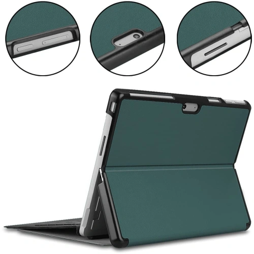 Etui Bizon Case Tab Croc do Microsoft Surface Pro 11 / 10 / 9 ciemnozielone